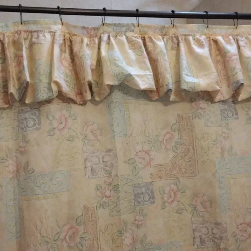 FLORAL PRINT SHOWER CURTAIN IN GORGEOUS NEUTRAL COLORS